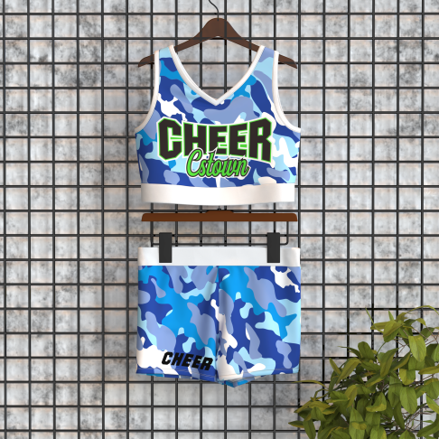 adult light blue 2 piece cheerleader costume - CSTOWNCHEER